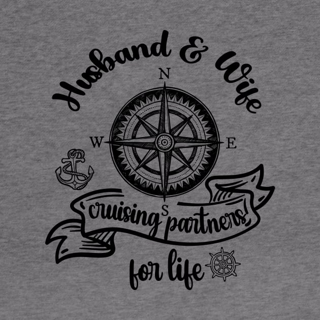 Husband And Wife Cruising Partners For Life Retro Vintage by printalpha-art